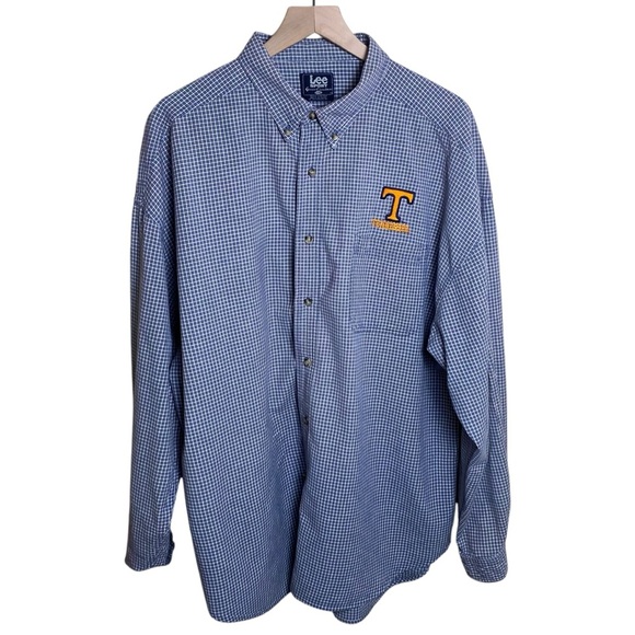 Lee Sport Blue & White Plaid UT Vols Button Down, 2X - Picture 1 of 8